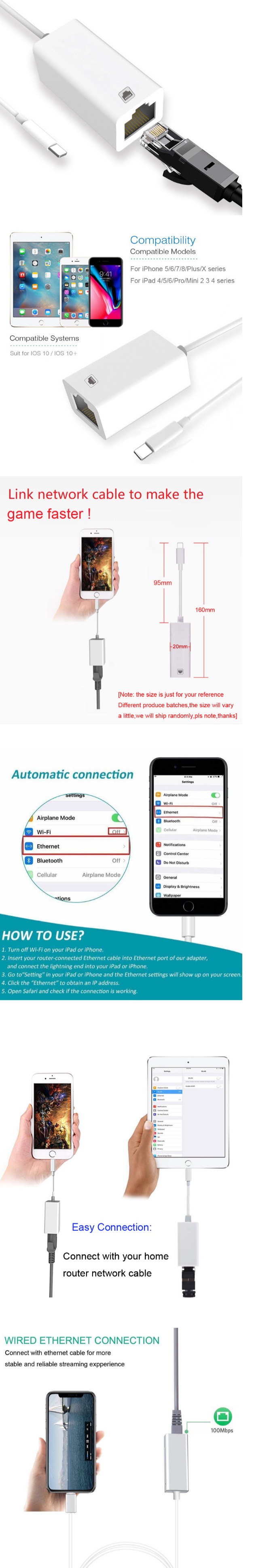 Lightning to RJ45 Adapter, iPhone Wired Network,iPhone RJ45 Adapter,RJ45 Adapter Cable for iPhone,iPhone Internet Adapter,iPhone Lan Adapte,China OEM Manufacturer,China OEM Factory
