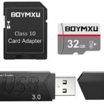 BOYMXU TF Card SD Memory Card 32GB 64GB with Adapter USB Card Reader