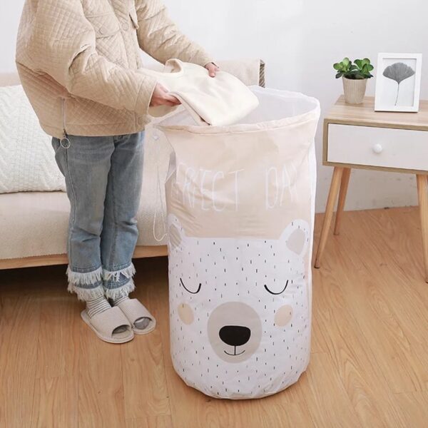 Cartoon Bear Collapsible Storage Bag Transparent Storage Organizers Clothes Blanket Baby Toy Basket Travel Suitcases Quilt Bags