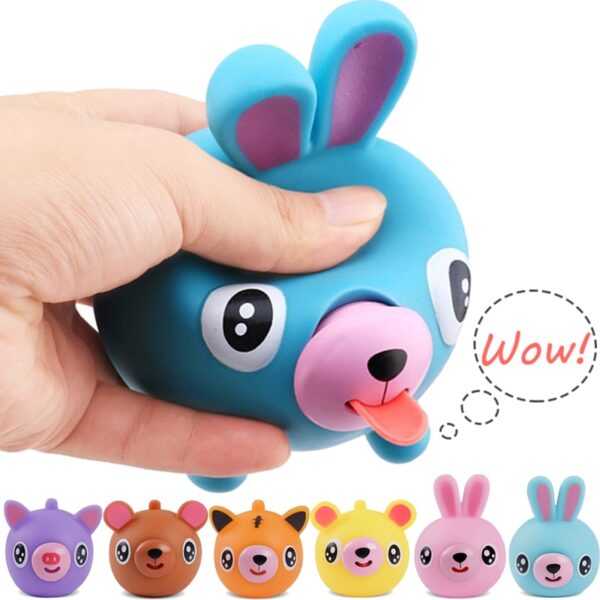 Funny Talking Animal Pinch Press Ball Tongue Out Stress Reliever Toys for Kids Adult Baby Toy 2022 Soft Rebound Toy Slow Rising