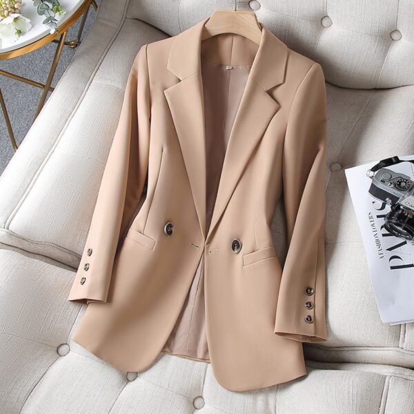 Khaki Suit Women's Coat Spring Autumn 2022 New Fashion Korean Long Sleeve Blazers Woman Jacket Casual Office Ladies Blazer Tops