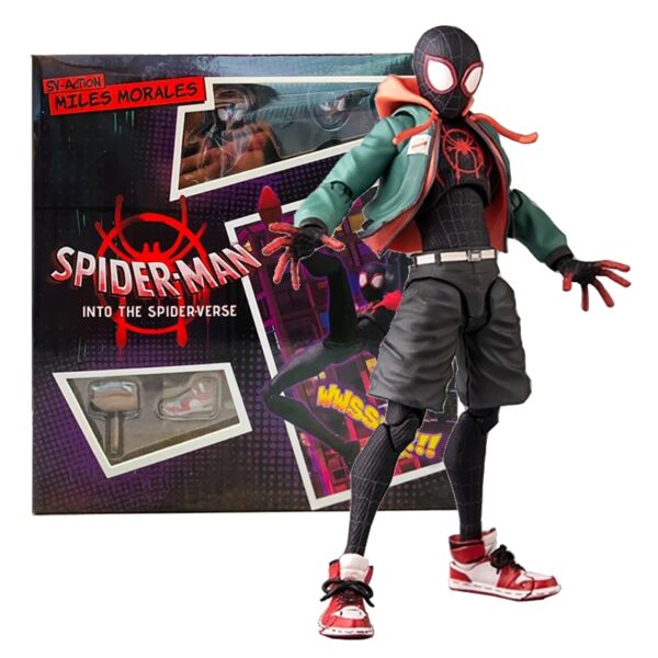 Sentinel Marvel Sv Action Miles Morales Figure Spiderman Model Spider-Man Into the Spider Verse Peter Miles Figurine Anime Toys