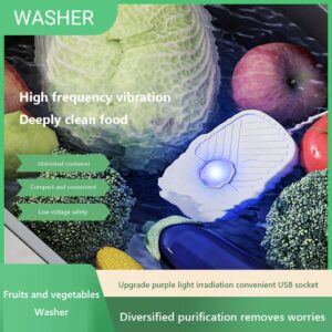 USB Seafood Meats Cleaning Machine IPX7 Waterproof 5V Wireless Fruit Vegetable Purifier High-frequency Vibration for Kitchen