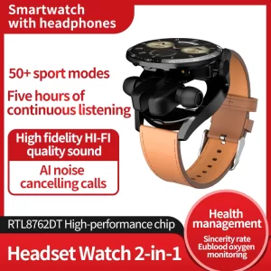 2023 GT5 Buds Smart Watch Bracelet 2in1 TWS Wireless Earbuds Heart Rate Blood Pressure Sports Waterproof Smartwatch For Huawei