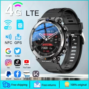 4G LTE Smartwatch Google Play Download Any APP Software Dual Camera Video Calls 1.39" Touch Screen SIM Card Smart Watch for Men