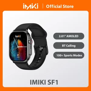 IMIKI SF1 Smart Watch 2.01" AMOLED Display 1000nits BT Calling 100 Sports Modes IP68 Business Fashion Modeling Metal Case