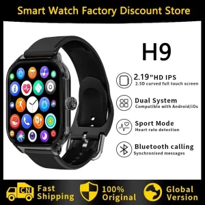 Smart Watch H9 Answer Call Sport Fitness Tracker 2.2 Inch Custom Dial Smartwatch Men Women Gift For Apple Phone PK Watch 9 Ultra