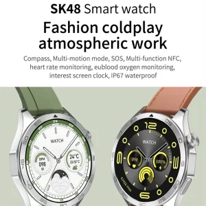 Smart Watch SK48 Men 1.62inch Amoled Large Screen Bluetooth Call AI Voice NFC Compass SOS Sport Fitness Tracker Smartwatch