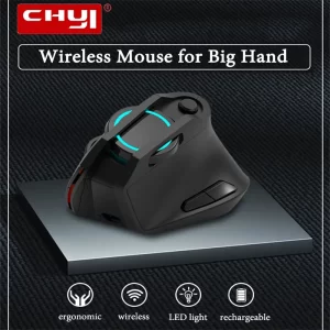 CHYI Ergonomic 2.4G Wireless Vertical Mouse Rechargeable Optical USB Mice RGB Office Gaming Mouse For Big Hand PC Computer