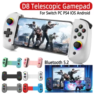 D8 Telescopic Mobile Phone Gamepad with Turbo/6-axis Gyro/Vibration Wireless Game Controller Joystick for Android iOS PS3 PS4