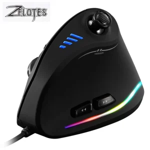 For ZELOTES Vertical Gaming Mouse Programmable USB Wired