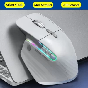 Wireless Mouse Bluetooth 2.4G Tri-mode Mouse Mute Mice Ergonomic Gaming Mouse USB-C Rechargeable 5 DPI For Laptop PC Notebook