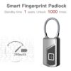 Rechargeable Smart Lock Keyless Fingerprint Lock IP66 Waterproof Anti-Theft Security Padlock Door Luggage Case Lock - Image 2
