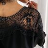 New Crochet Embroidery Lace Blouses Women Autumn Sexy Lace Stitching White Shirts Vintage Elegant Ladies Tops Blusas 12459 - Image 5