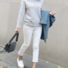 Solid White Jeans Women Straight Leg Fashion Cozy Soft y2k Streetwear Boyfriend Denim pants white Jeans for Women clothing 2022 - Image 3