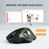 Ergonomic Vertical Wireless Trackball Mouse for Compute Laptop PC Office Rechargeable RGB Rollerball Mice with 3 Adjustable DPI - Image 4