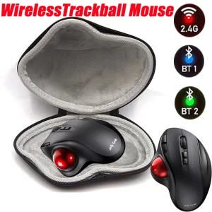 Missgoal 2.4G Wireless Trackball Mouse Vertical Laser Mice With Hard Protective Case For Laptop 1600DPI Ergonomic Mouse