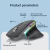 Wireless Mouse Bluetooth 2.4G Tri-mode Mouse Mute Mice Ergonomic Gaming Mouse USB-C Rechargeable 5 DPI For Laptop PC Notebook - Image 5