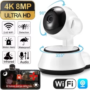 8MP IP Camera Surveillance Security BabyMonitor AI Human Tracking Cam Full Color Night Vision SmartHome CCTV Network Wifi Camera