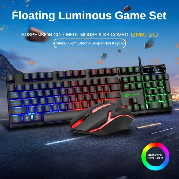 GMK-20 104 Keys Glowing Universal Low Price Banda Rgb Clavier Gamer Popular Pc Gaming Keyboard USB Wired Keyboards For Laptop