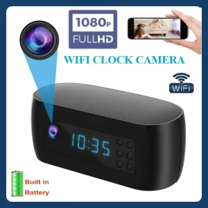 Clock Cam HD 1080P WiFi Wireless Remote Camera Night Vision Motion Detection Alert Surveillance Home Office Security Camcorder