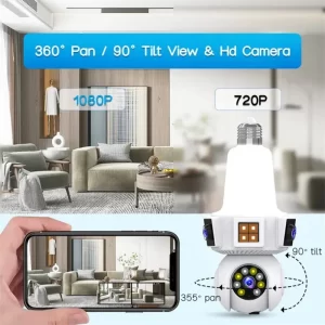 Dual Lens Light Bulb Camera